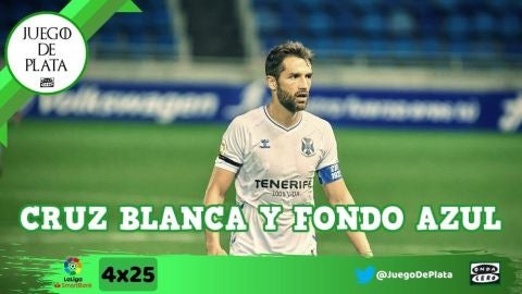 Juego de Plata 4x25: Cruz blanca y fondo azul