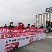Instantes de la cabecera de la manifestación de Airbus Instantes de la cabecera de la manifestación de Airbus