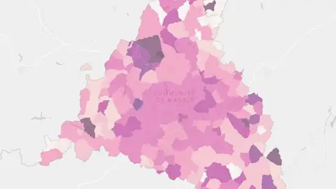 Mapa de situación epidemiológica en la Comunidad de Madrid Mapa de situación epidemiológica en la Comunidad de Madrid