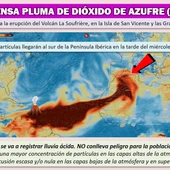 Tras la erupción de un volcán en las islas caribe una nube en altura nos trae ácido sulfúrico sin riesgo para la población Tras la erupción de un volcán en las islas caribe una nube en altura nos trae ácido sulfúrico sin riesgo para la población