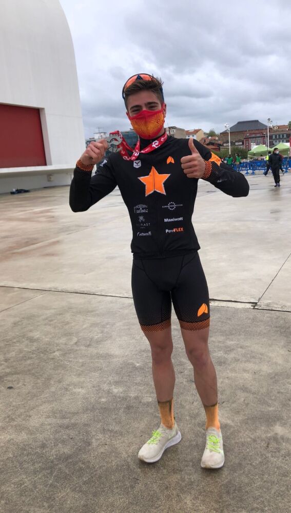 Félix Sirvent, según en el rango de edad de 20 a 24 años, en la prueba Avilés 2021.