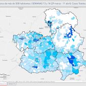 Mapa de la evolución del coronavirus en Castilla-La Mancha