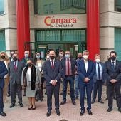 El presidente de la entidad, Mario Martínez, presenta el logo conmemorativo y las actividades a celebrar, como la Noche de la Economía o la reedición de un libro sobre la Historia de la corporación 