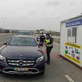 Control policial en la frontera entre España y Portugal Control policial en la frontera entre España y Portugal