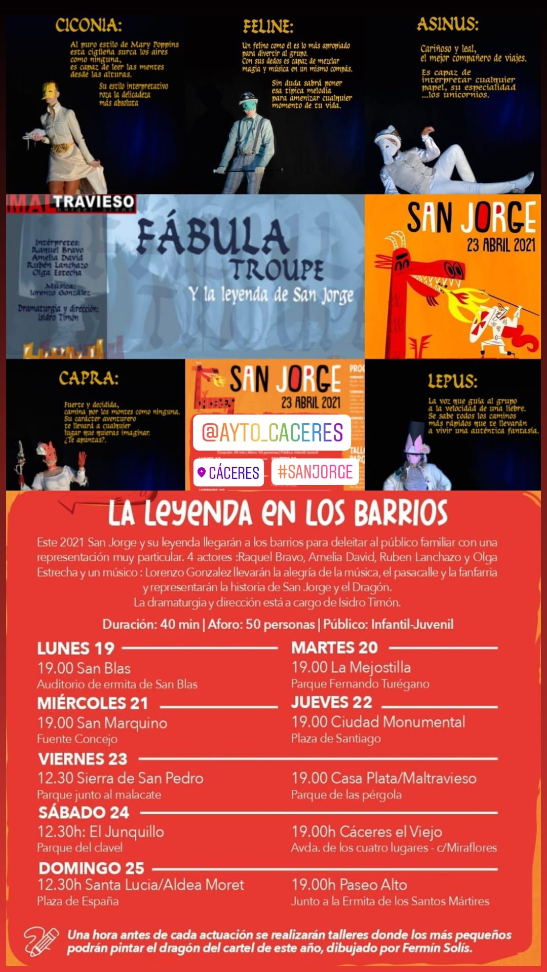 La historia de San Jorge llega desde hoy a los barrios de Cáceres La historia de San Jorge llega desde hoy a los barrios de Cáceres