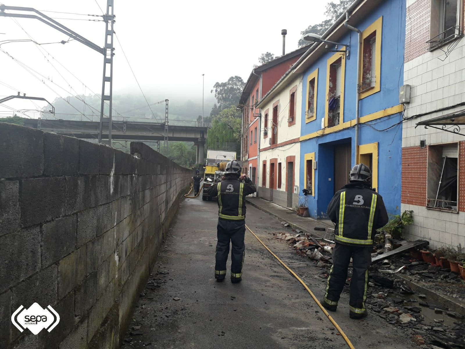 Calcinada una vivienda en Mieres Calcinada una vivienda en Mieres