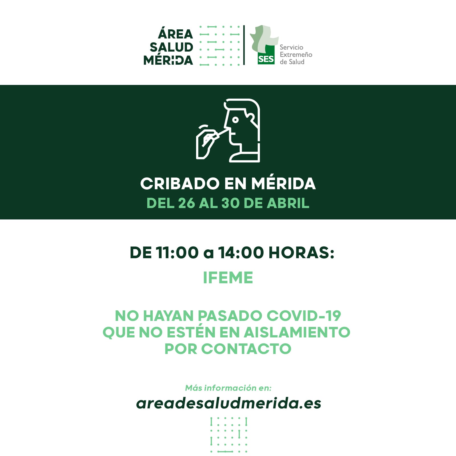 Durante esta semana se está haciendo cribados en Mérida Durante esta semana se está haciendo cribados en Mérida