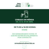 Cartel del cribado en Mérida
