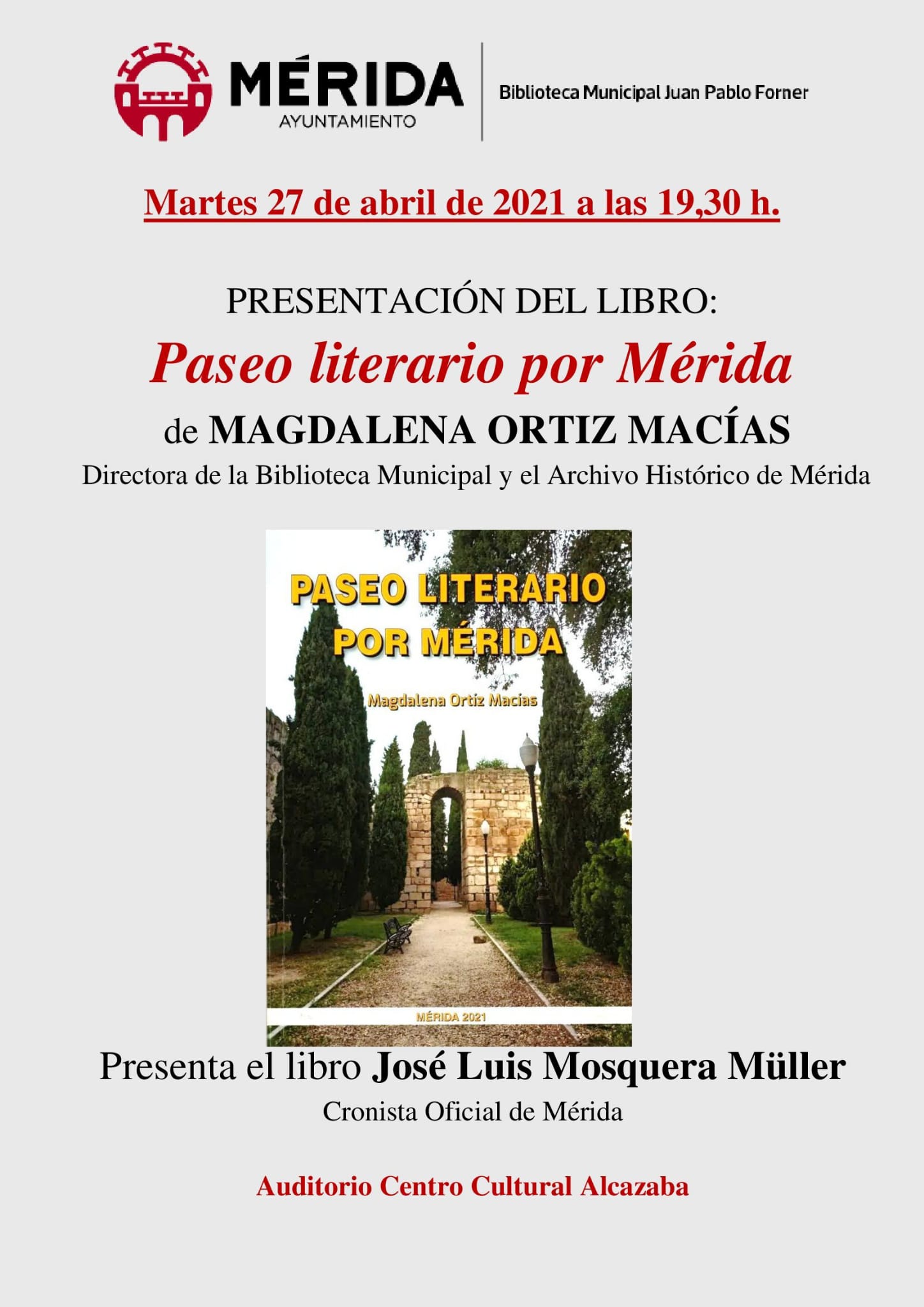 La directora de la biblioteca municipal presenta su libro 'Un paseo literario por Mérida' La directora de la biblioteca municipal presenta su libro 'Un paseo literario por Mérida'