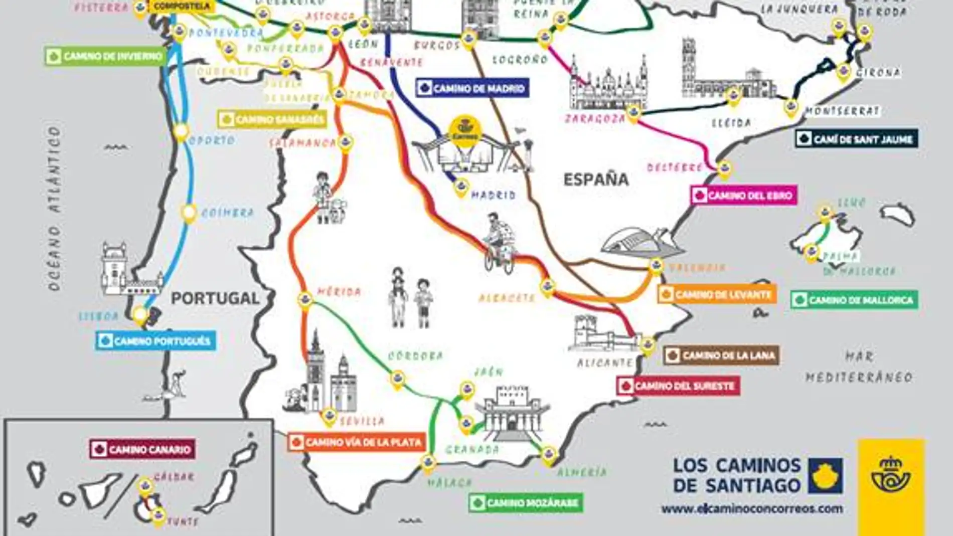 Correos presenta en Carrión de los Condes sus nuevas postales con las principales Rutas del Camino de Santiago