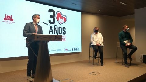 Durante la presentaci&oacute;n de las obras del Palacio de Festivales