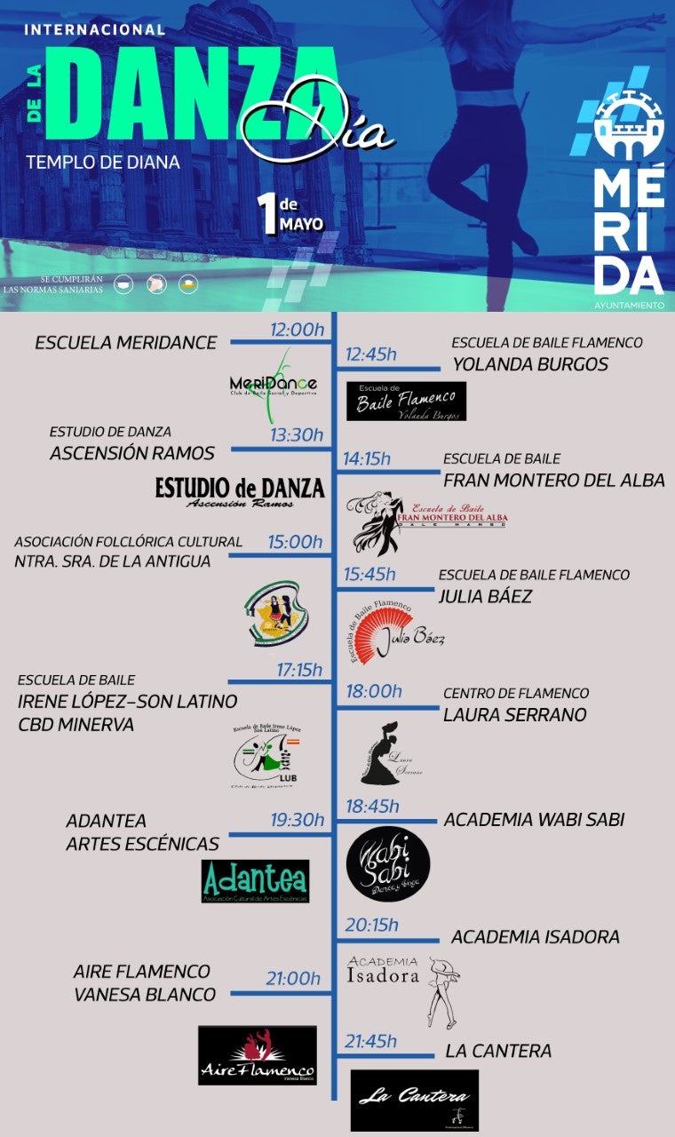 13 academias y escuelas de baile actuarán el sábado durante todo el día en el Templo de Diana 13 academias y escuelas de baile actuarán el sábado durante todo el día en el Templo de Diana