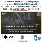 El pasado mes, la concejalía de Juventud presentó al INJUVE en su convocatoria de “experiencias locales de trabajo con jóvenes” 