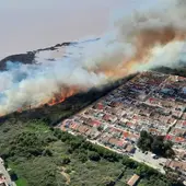 Afecta al Parque Natural Lagunas de la Mata, próximo a urbanizaciones de viviendas. El fuego ha obligado a activar el plan 1 del PEIF. Afecta al Parque Natural Lagunas de la Mata, próximo a urbanizaciones de viviendas. El fuego ha obligado a activar el plan 1 del PEIF.