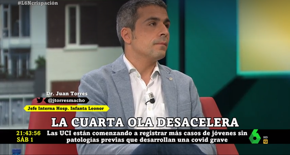 El doctor Juan Torres advierte que las nuevas variantes de Covid-19 "duplican el riesgo de ir a UCI" El doctor Juan Torres advierte que las nuevas variantes de Covid-19 "duplican el riesgo de ir a UCI"