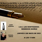 El evento, que tendrá lugar en el propio IES a las 17h de la tarde cuenta con la participación de Bibiana Collado, Gabri Ródenas, Paola Madrid Moctezuma y Manuel García Pérez El evento, que tendrá lugar en el propio IES a las 17h de la tarde cuenta con la participación de Bibiana Collado, Gabri Ródenas, Paola Madrid Moctezuma y Manuel García Pérez