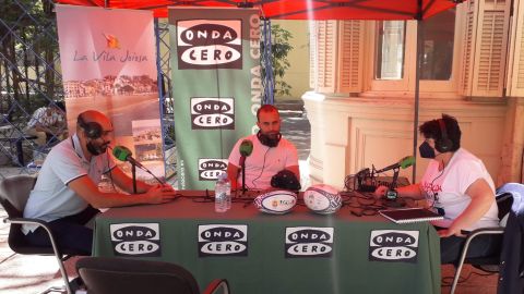 Guillem csarri&oacute;n y C&eacute;sar Semprere, capit&aacute;n y director deportivo del Club de Rugby la Vila.