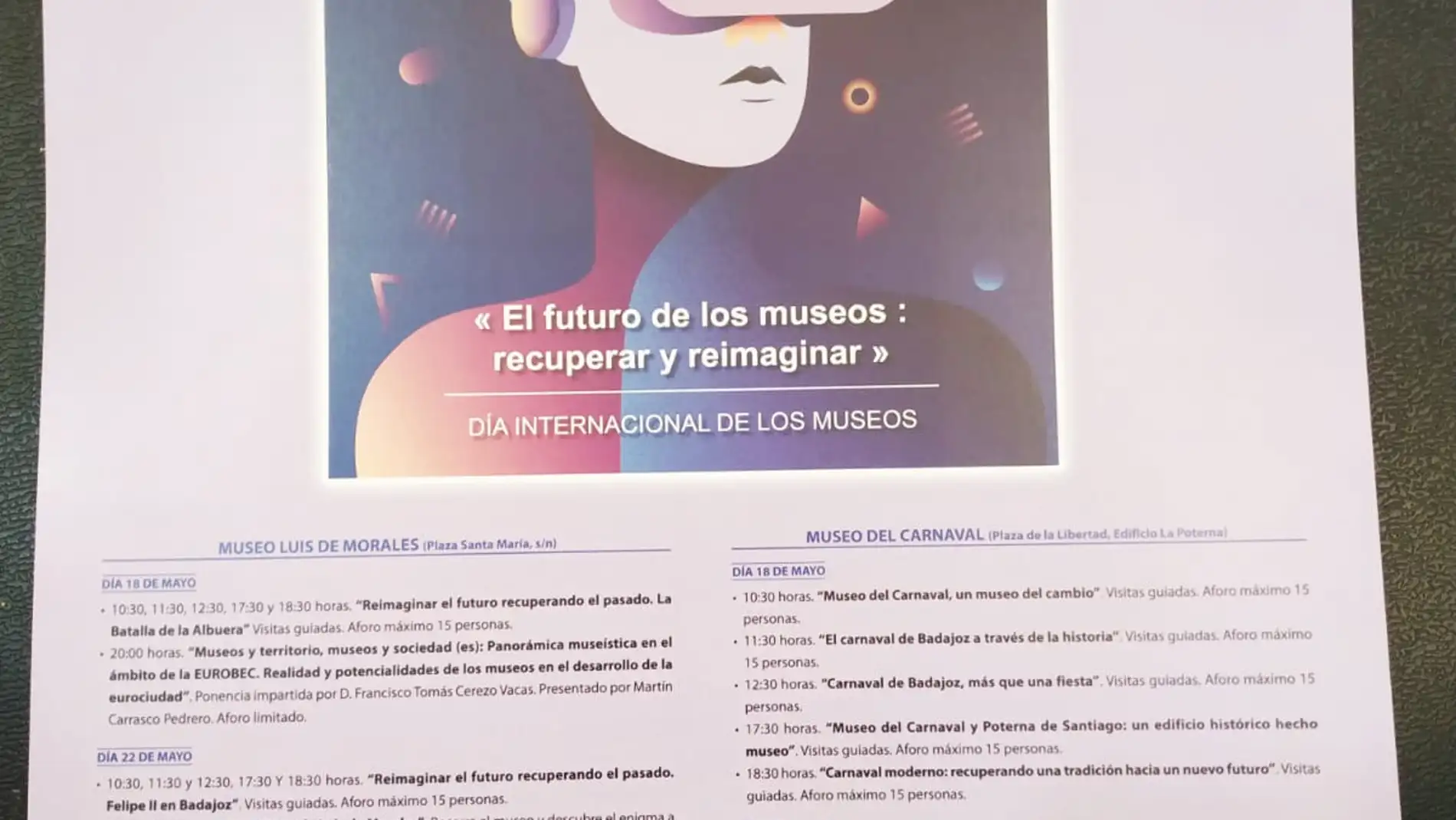 Badajoz celebrará el día de lo Museos el  próximo 18 de junio con distintas actividades en el Museo Luis de Morales de Badajoz y en el Museo del Carnaval