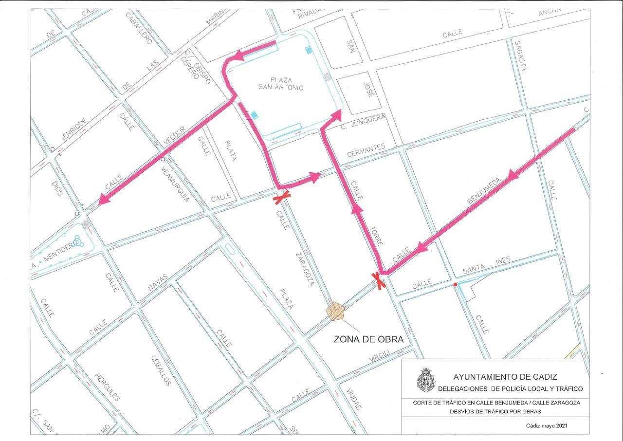 El Ayuntamiento anuncia cortes de tráfico por obras en las calles Zaragoza y Benjumeda El Ayuntamiento anuncia cortes de tráfico por obras en las calles Zaragoza y Benjumeda