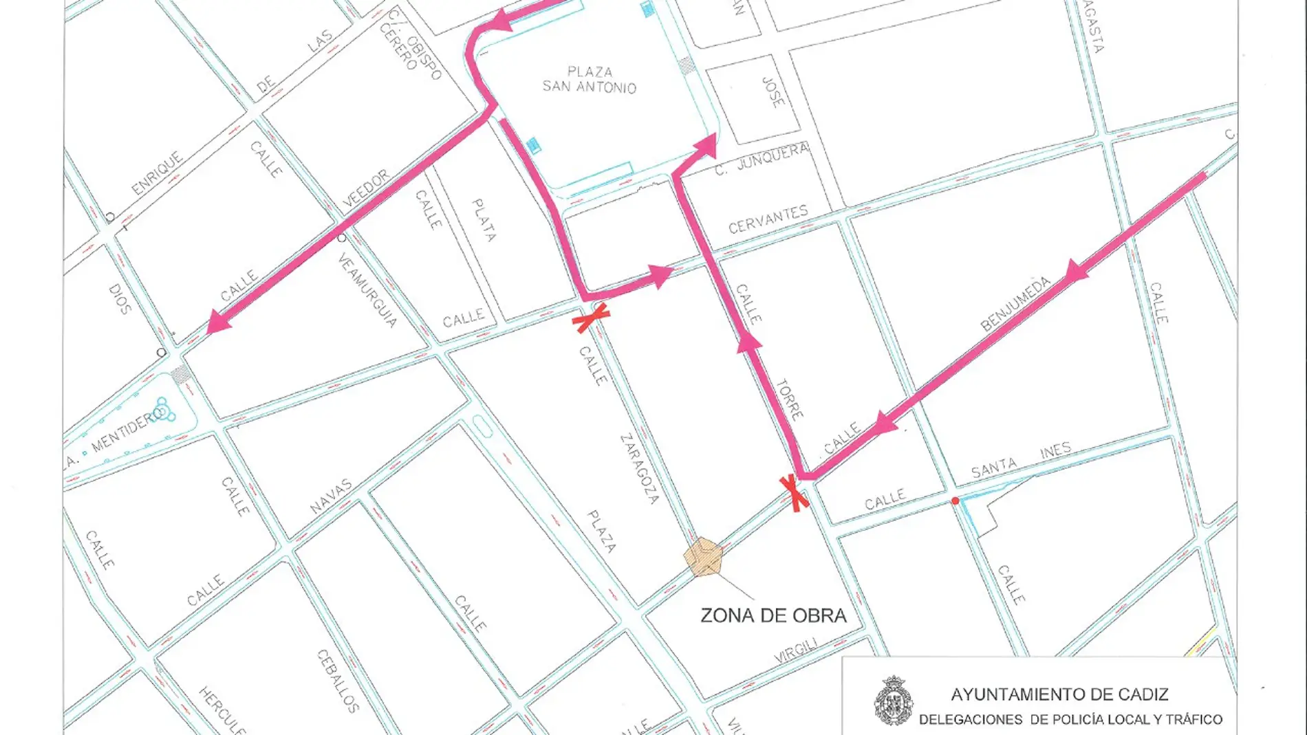 El Ayuntamiento anuncia cortes de tráfico por obras en las calles Zaragoza y Benjumeda