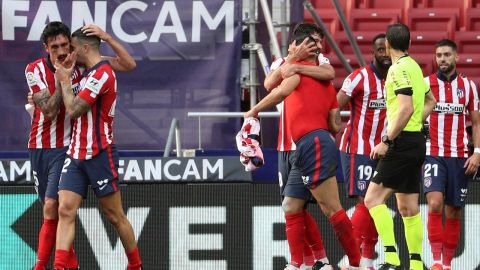 Los jugadores del Atl&eacute;tico de Madrid
