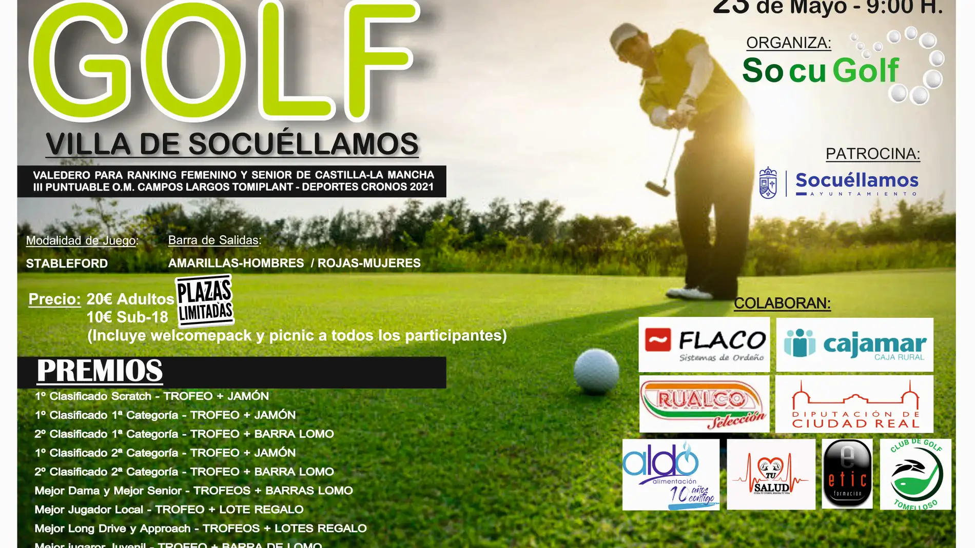 El Ayuntamiento y ‘Socugolf’ presentan el “V Open de Golf Villa de Socuéllamos”