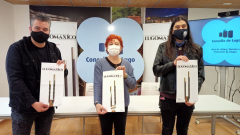 Maite Ferreiro y los magos Rafa y Teto