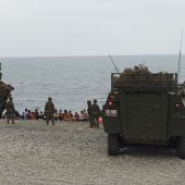 Efectivos del Ejército de Tierra trabajan este martes en el dispositivo especial en Ceuta