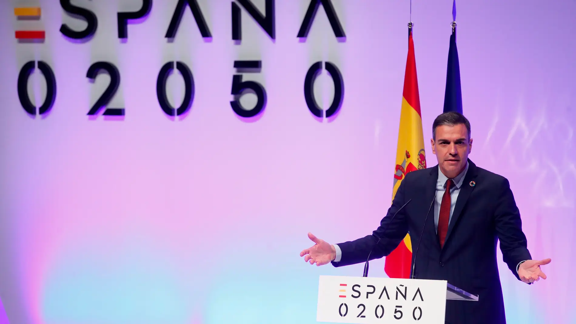 El presidente del Gobierno, Pedro Sánchez, durante la presentación del proyecto España 2050.