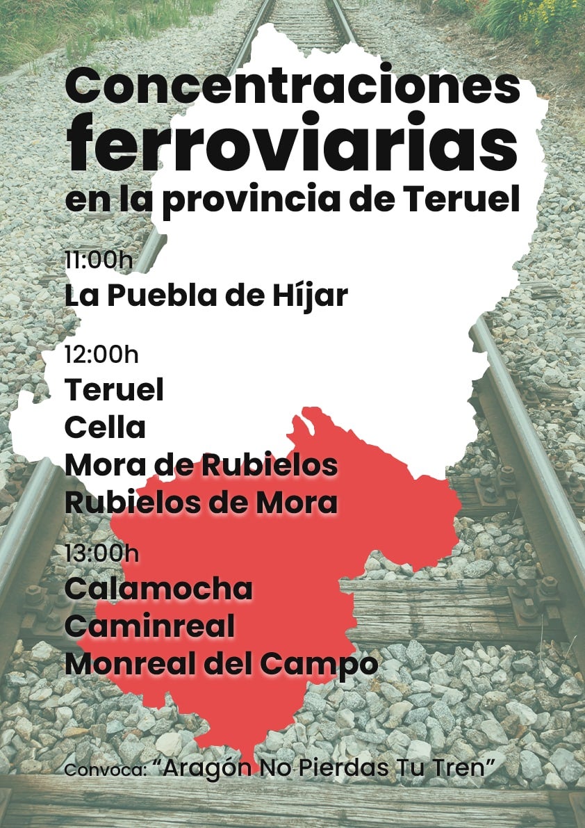 Teruel se suma a las concentraciones a favor del tren Teruel se suma a las concentraciones a favor del tren