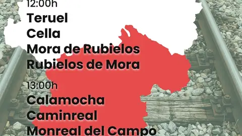 Cartel de la movilización concentraciones tren