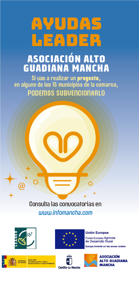 Alto Guadiana Mancha vuelve a abrir el plazo para presentar proyectos y optar a fondos LEADER Alto Guadiana Mancha vuelve a abrir el plazo para presentar proyectos y optar a fondos LEADER