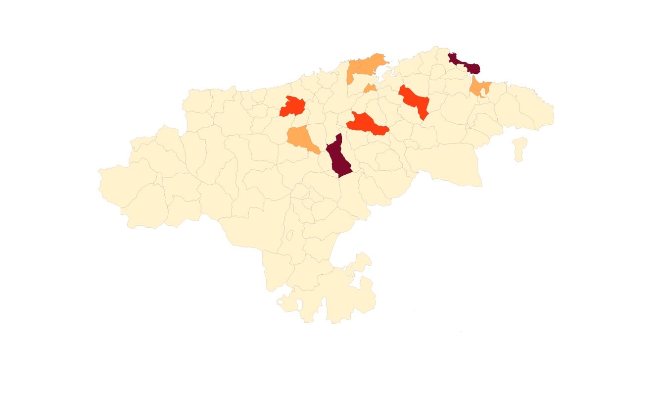 Seis municipios cántabros, en niveles alto y muy alto de incidencia COVID Seis municipios cántabros, en niveles alto y muy alto de incidencia COVID