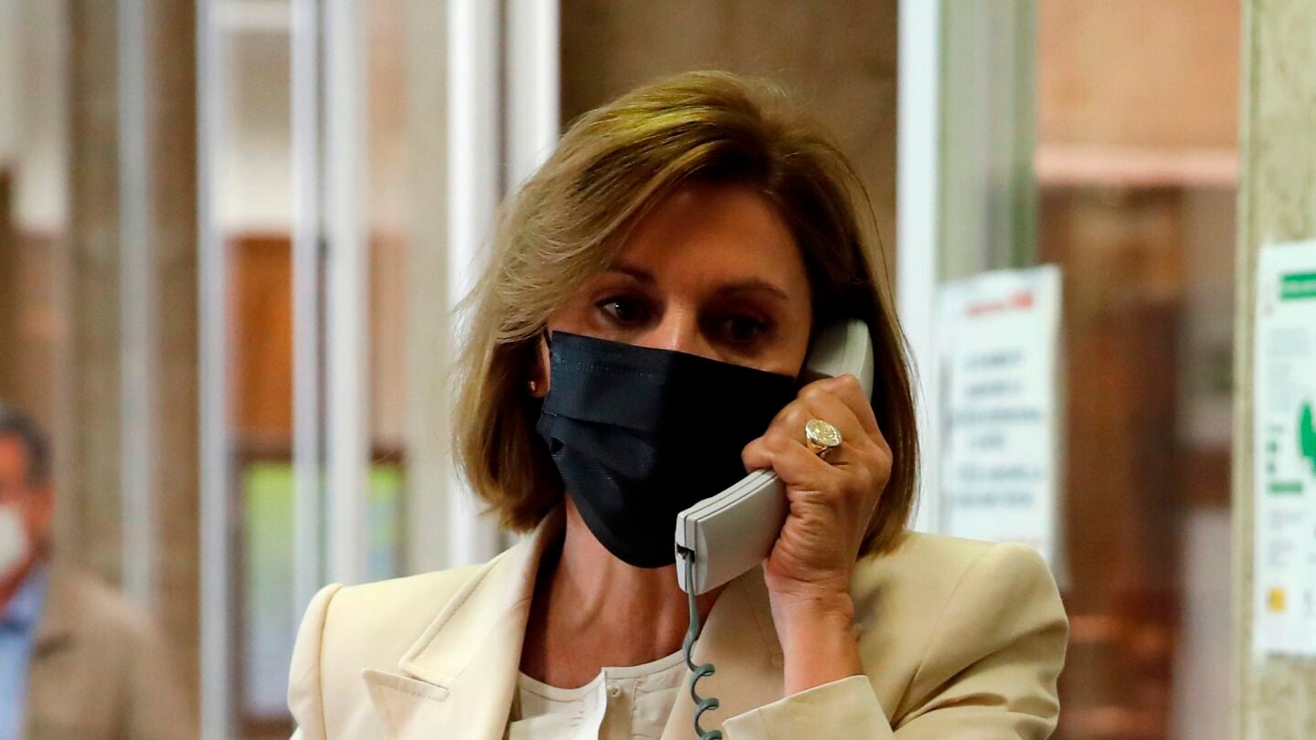 María Dolores de Cospedal, a su llegada al Congreso de los Diputados