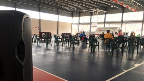Altavoces en el Centro de Vacunaci&oacute;n de Petrer