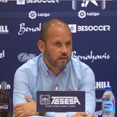 El técnico malaguista, José Alberto López, en su presentación El técnico malaguista, José Alberto López, en su presentación