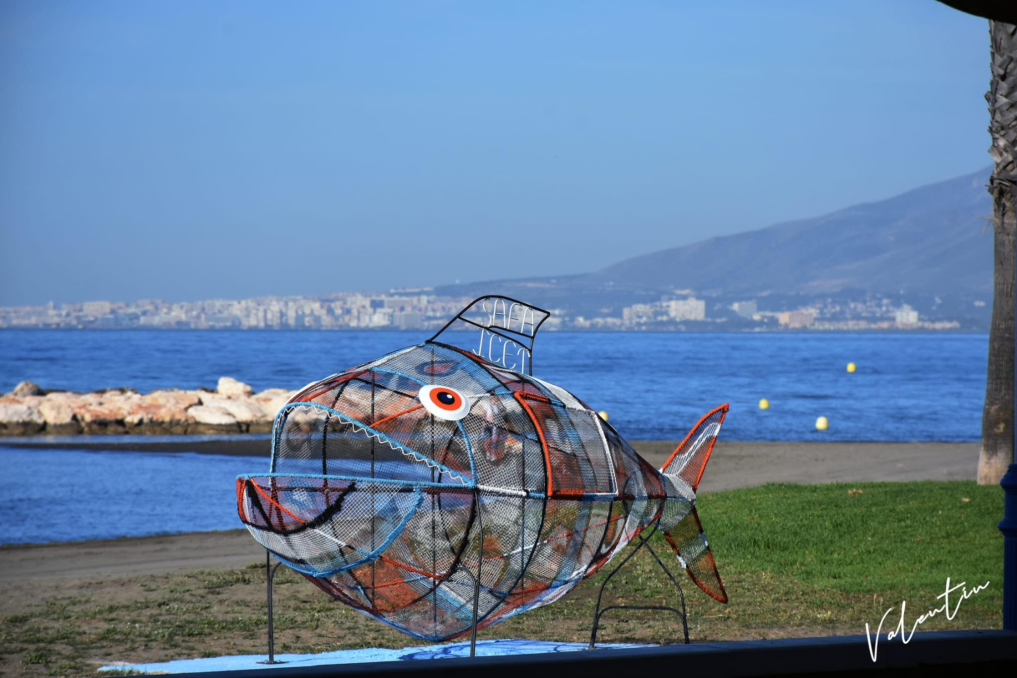 El pez que come plásticos ya preside las playas de El Palo El pez que come plásticos ya preside las playas de El Palo