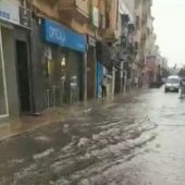 Calle principal inundada