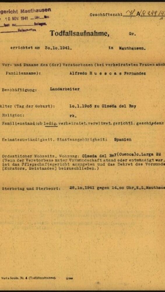 Alfredo Ruescas, defunción