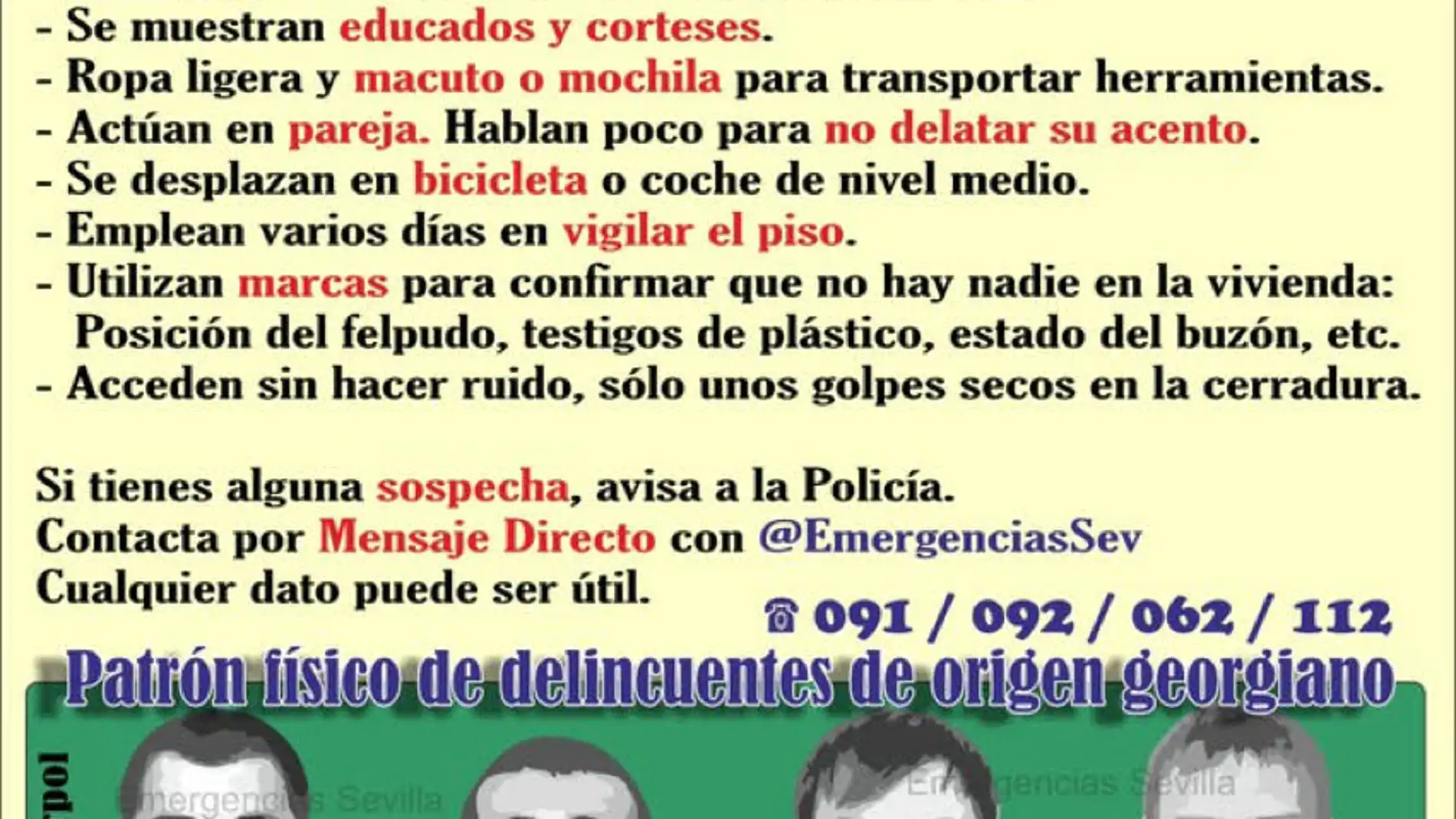 Lista de consejos difundidos por la Policía y Emergencias Sevilla para prevenir los robos en viviendas