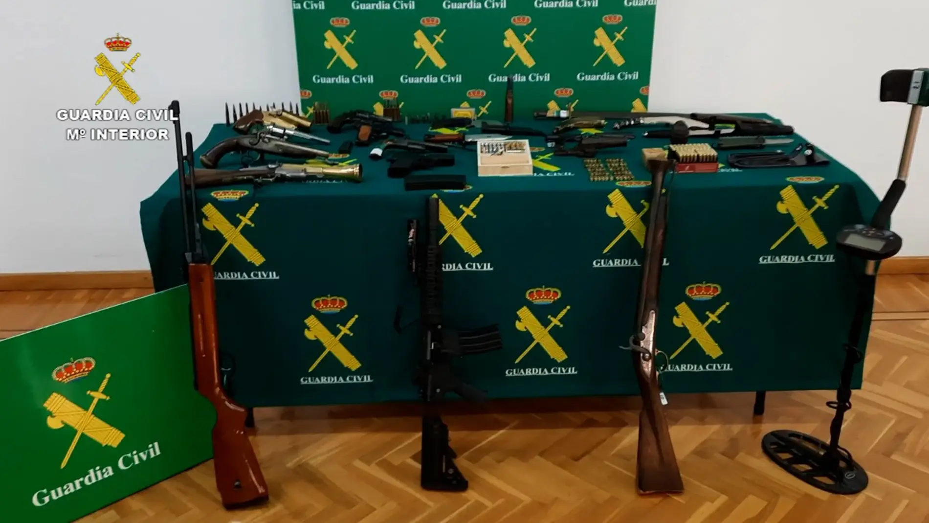 Armas incautadas por la Guardia Civil de Teruel
