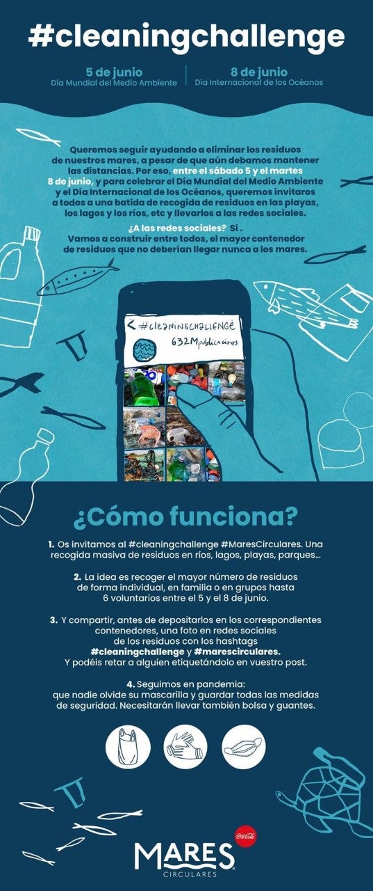 #cleaningchallenge: el reto de Coca-Cola para celebrar el Día Mundial del Medio Ambiente y de los Océanos #cleaningchallenge: el reto de Coca-Cola para celebrar el Día Mundial del Medio Ambiente y de los Océanos