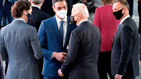 Pedro S&aacute;nchez y Joe Biden 