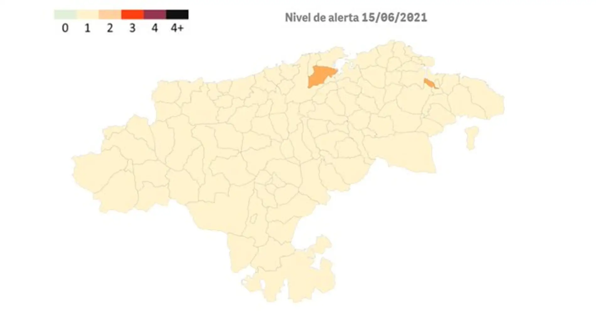 Camargo y Colindres, únicos municipios en nivel 2 de alerta frente al coronavirus