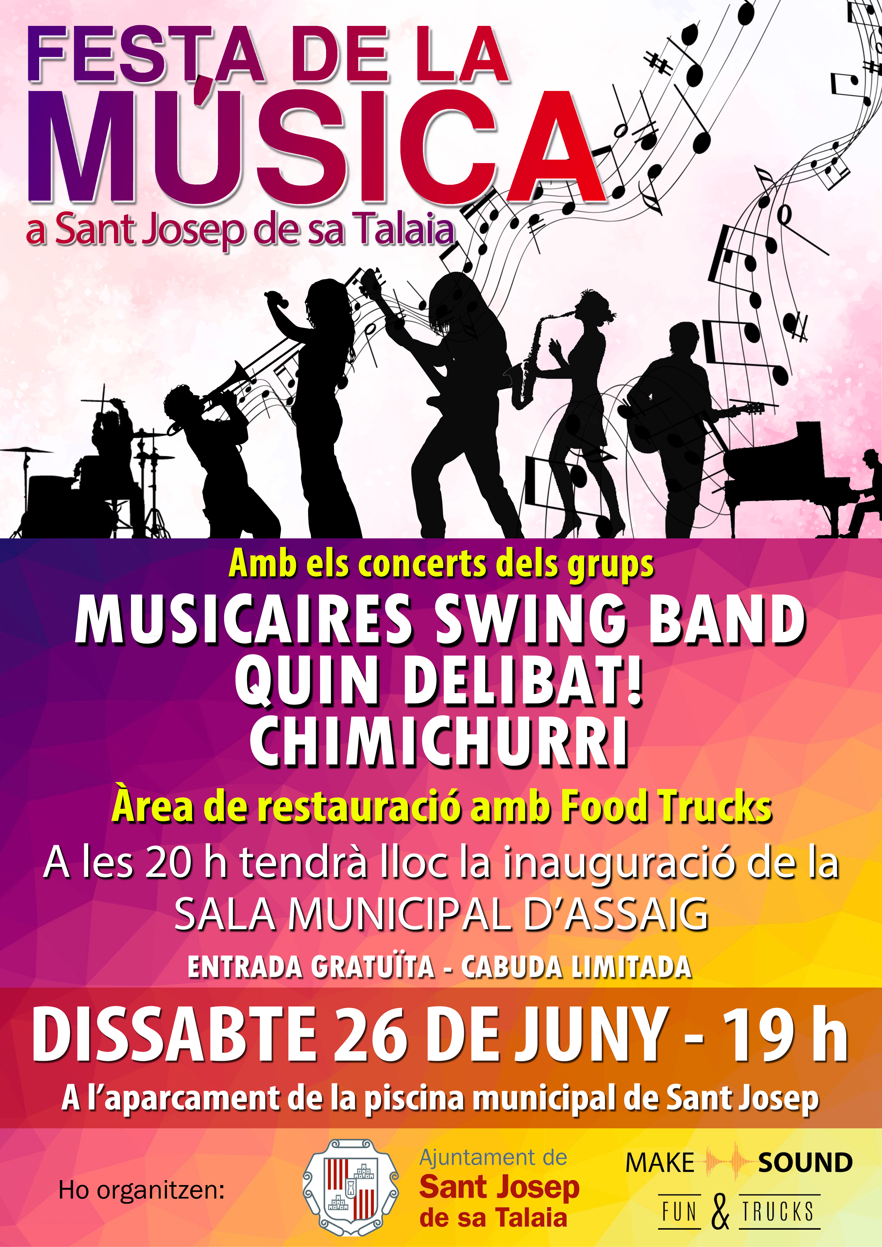 Sant Josep de sa Talaia inaugura la sala municipal de ensayo con una jornada de música vive y una área de restauración Sant Josep de sa Talaia inaugura la sala municipal de ensayo con una jornada de música vive y una área de restauración