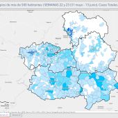 Número de contagios por provincias de Castilla-La Mancha las dos últimas semanas