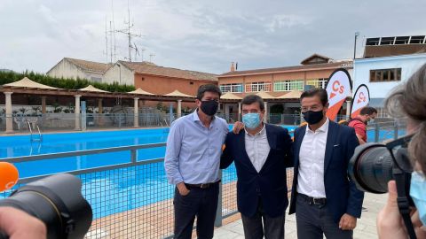 El vicepresidente de la Junta, Juan Mar&iacute;n, junto a Fernando Giner, responsable de CCAA de Ciudadanos Luis Salvador, alcalde de Granada y 