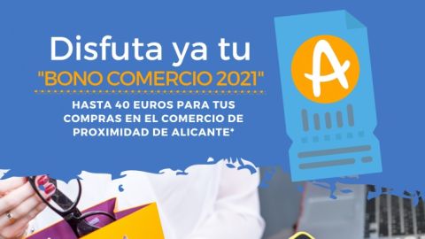 Cartel de promocional de la campaña Bono Comercio en Alicante 