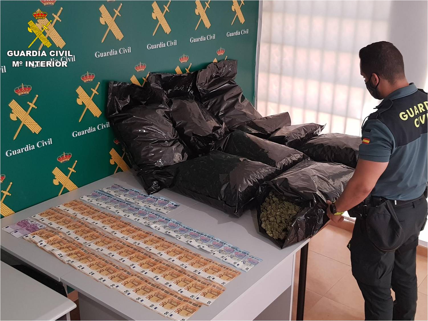 Detenido un conductor que transportaba 23 kilogramos de cogollos de marihuana en su turismo Detenido un conductor que transportaba 23 kilogramos de cogollos de marihuana en su turismo