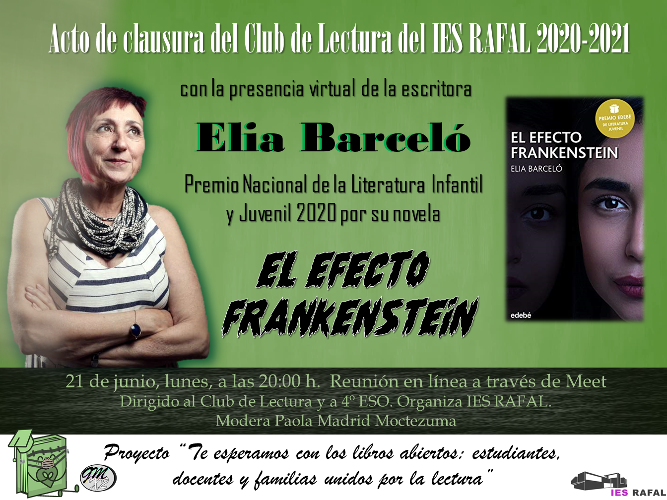 La escritora Elia Barceló, Premio Nacional de Literatura Infantil y Juvenil 2020, clausurará online el club 2020-2021 La escritora Elia Barceló, Premio Nacional de Literatura Infantil y Juvenil 2020, clausurará online el club 2020-2021